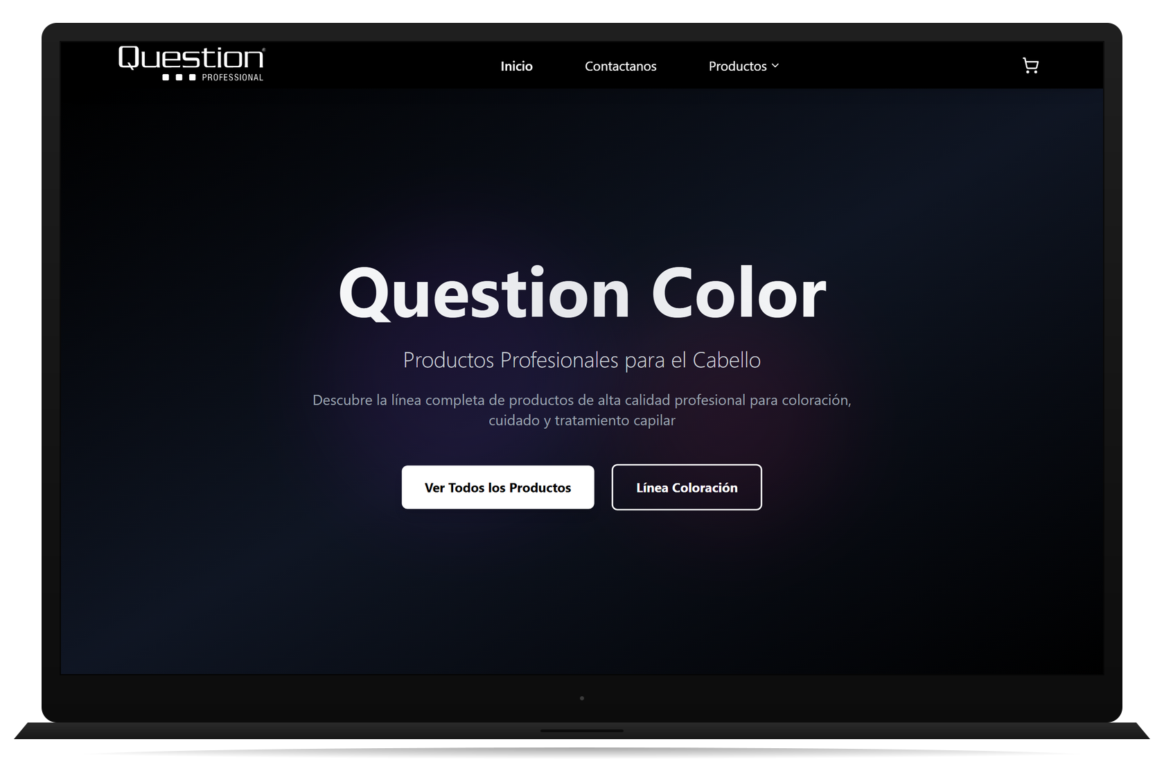 Mockup del proyecto Question Color Rosario en notebook