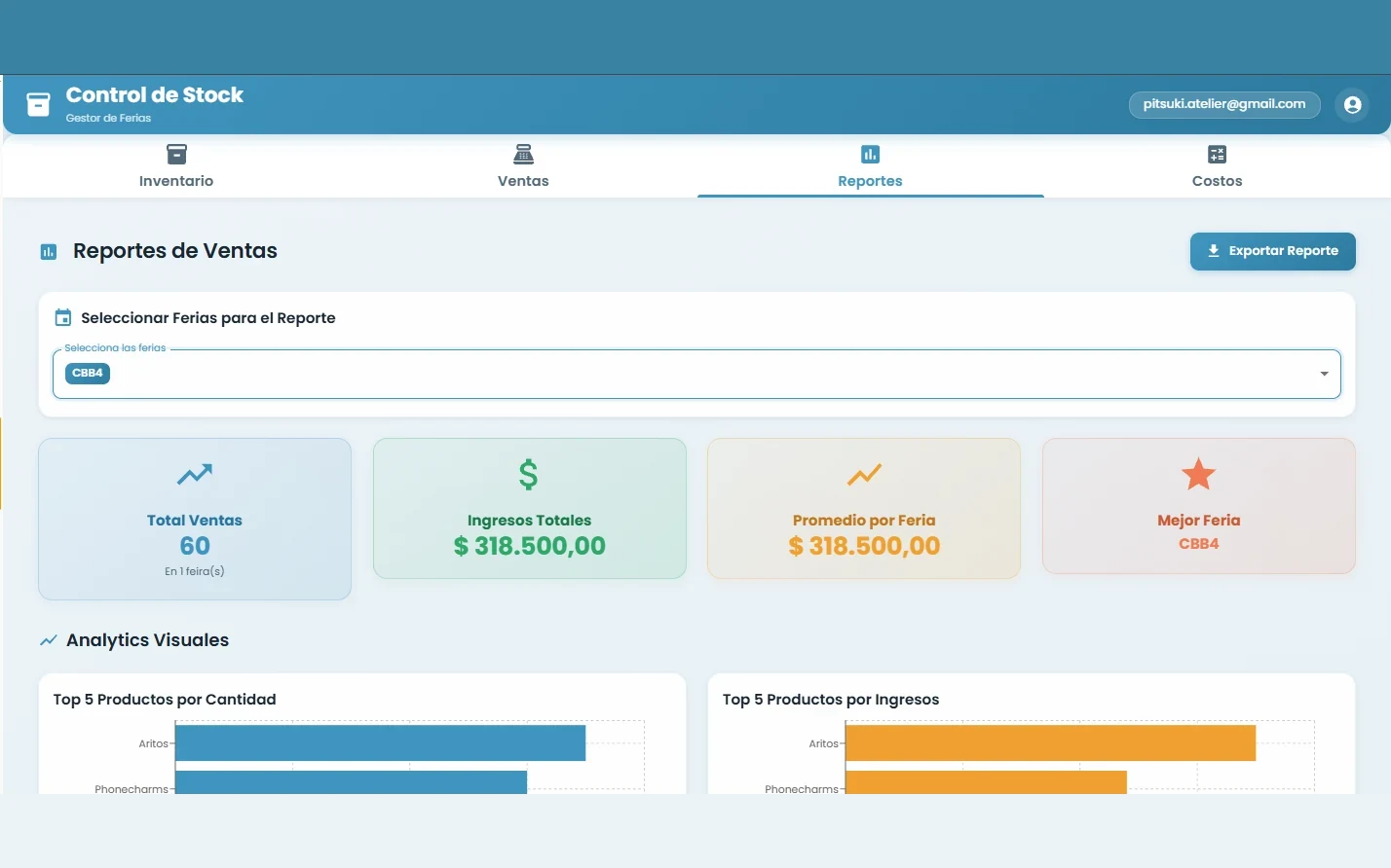 Captura del proyecto Feriante